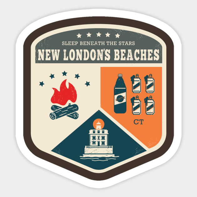 Sleep Beneath the Stars: New London's Beaches Sticker by SMcGuire